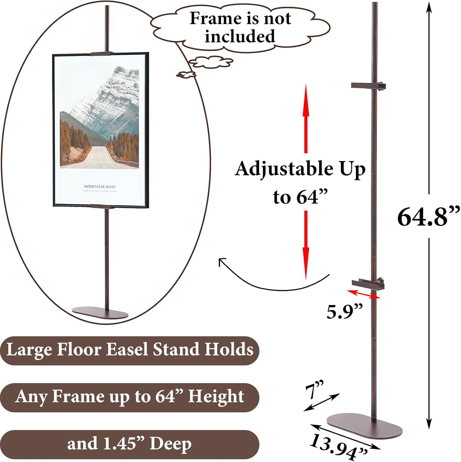 Adjustable Easel Stand for Sign and Art Display