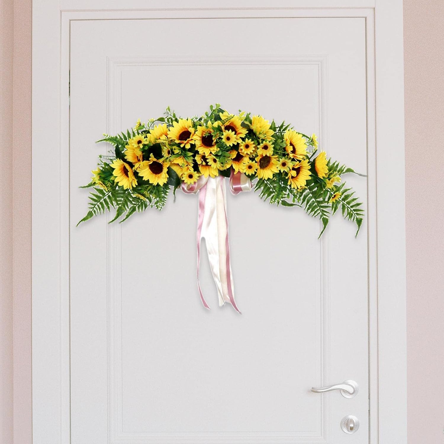 29 Inch Artificial Sunflower Swag for Wall Fireplace Decor