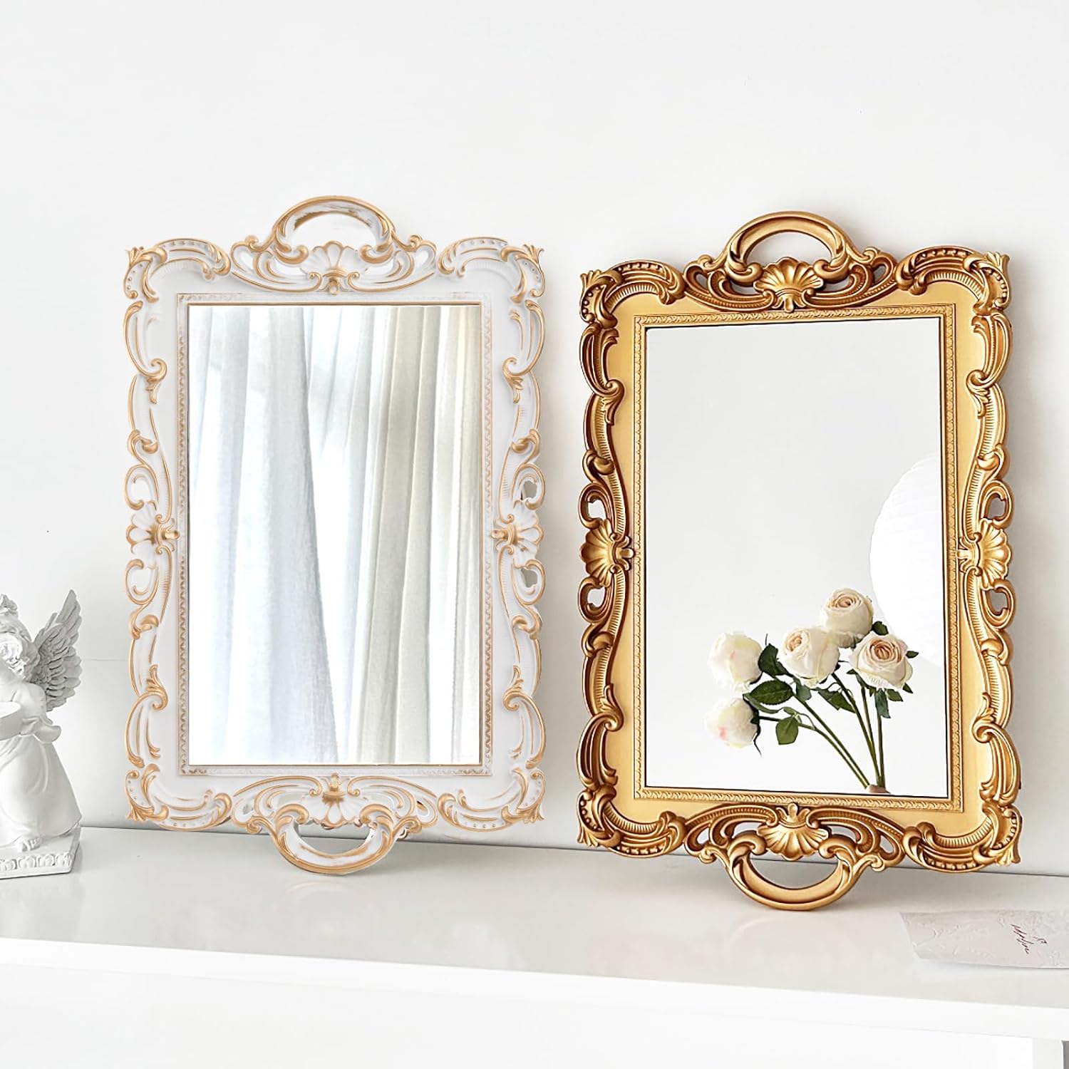 Frcctre 3-Piece Decorative Mirror Tray Set