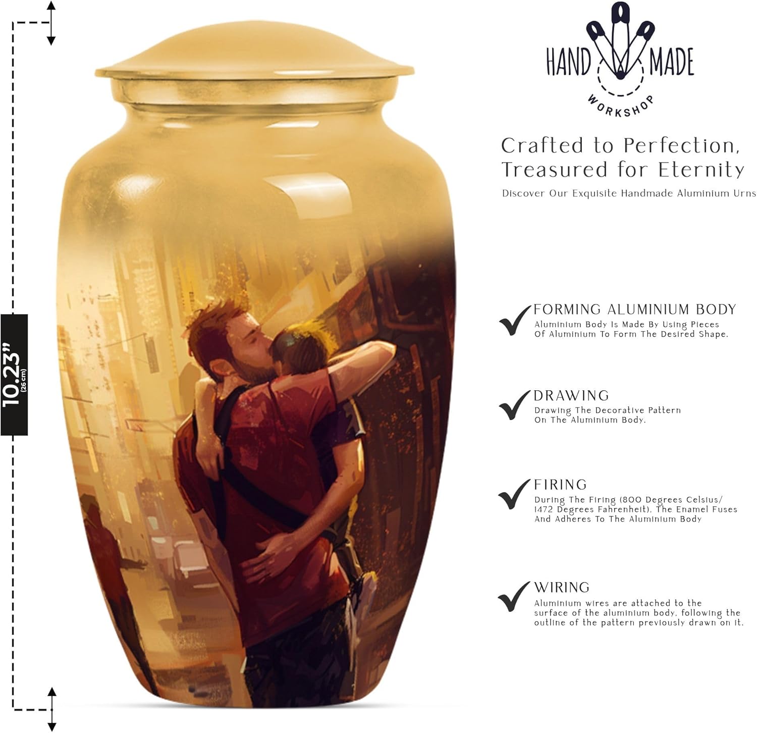 YATHABHISA Dad Urn - Large Velvet Bag Cremation Urn for Human Ashes