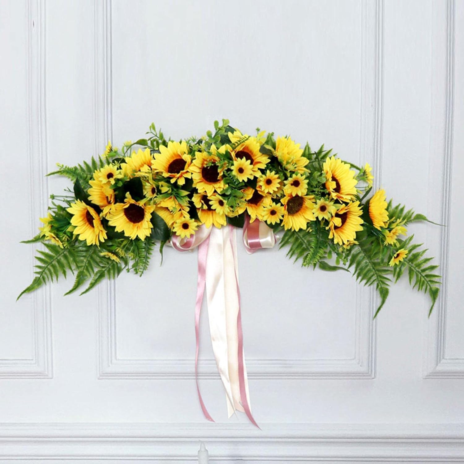 29 Inch Artificial Sunflower Swag for Wall Fireplace Decor