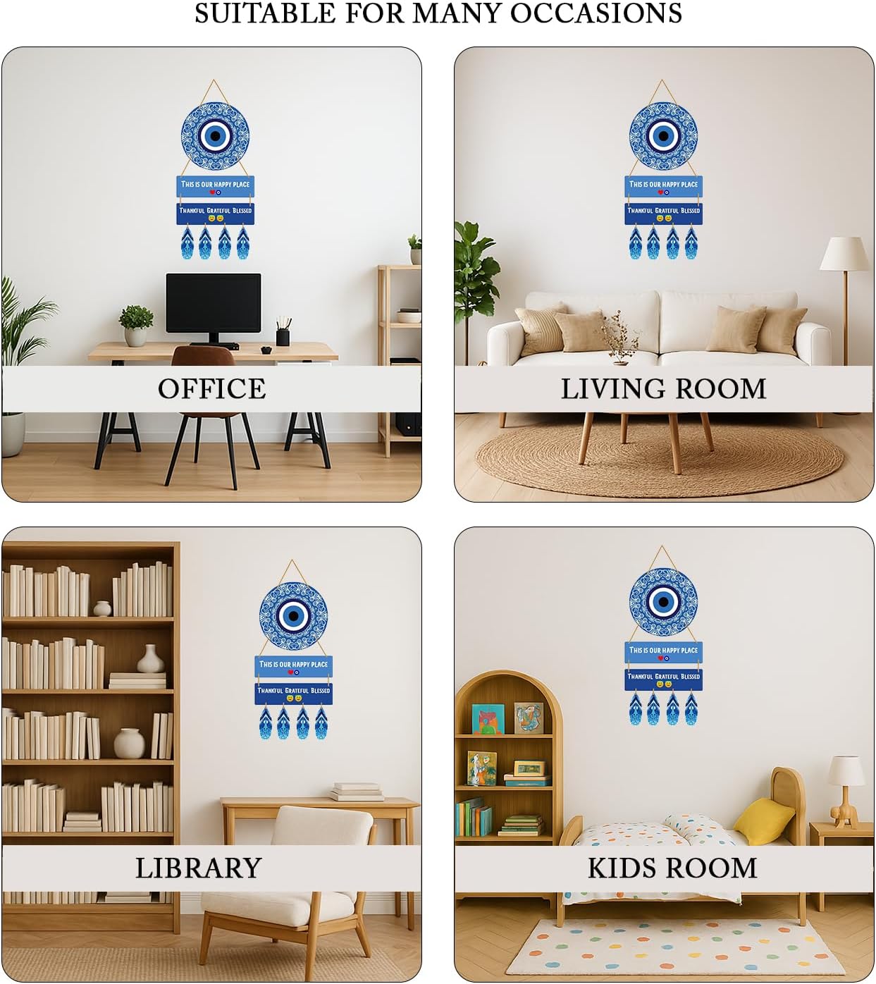 Kaameri Bazaar 28 Cm Engineered Wood Evil Eye Wall Art