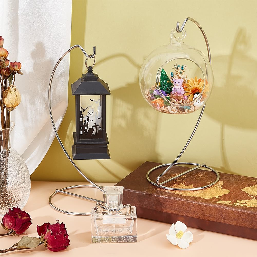 2pcs Glass Globe Display Stand Holder for Decorations