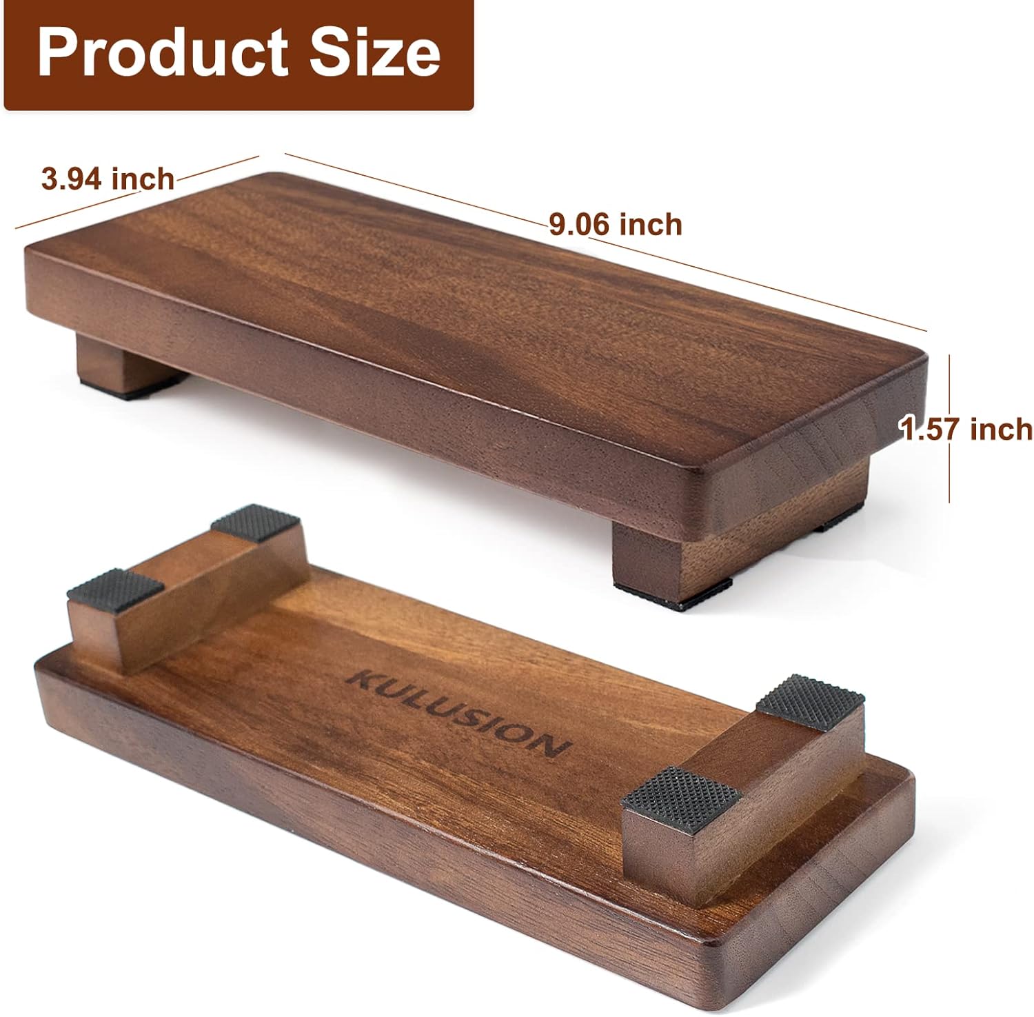 Walnut Wood Pedestal Stand for Farmhouse Decor