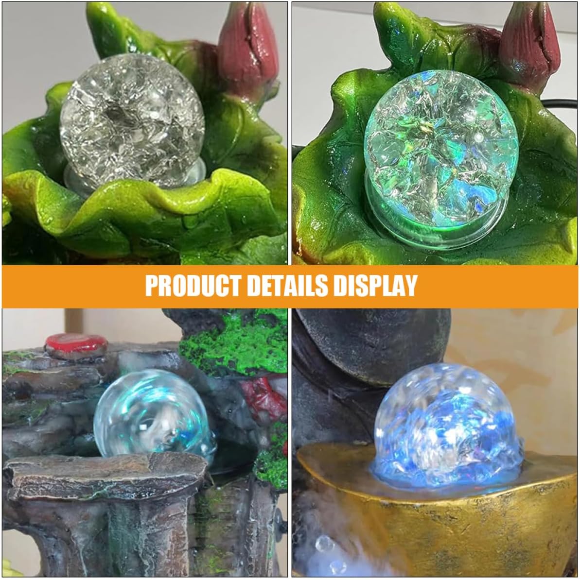 Healifty Crystal Ball Fountain Decoration with Stand