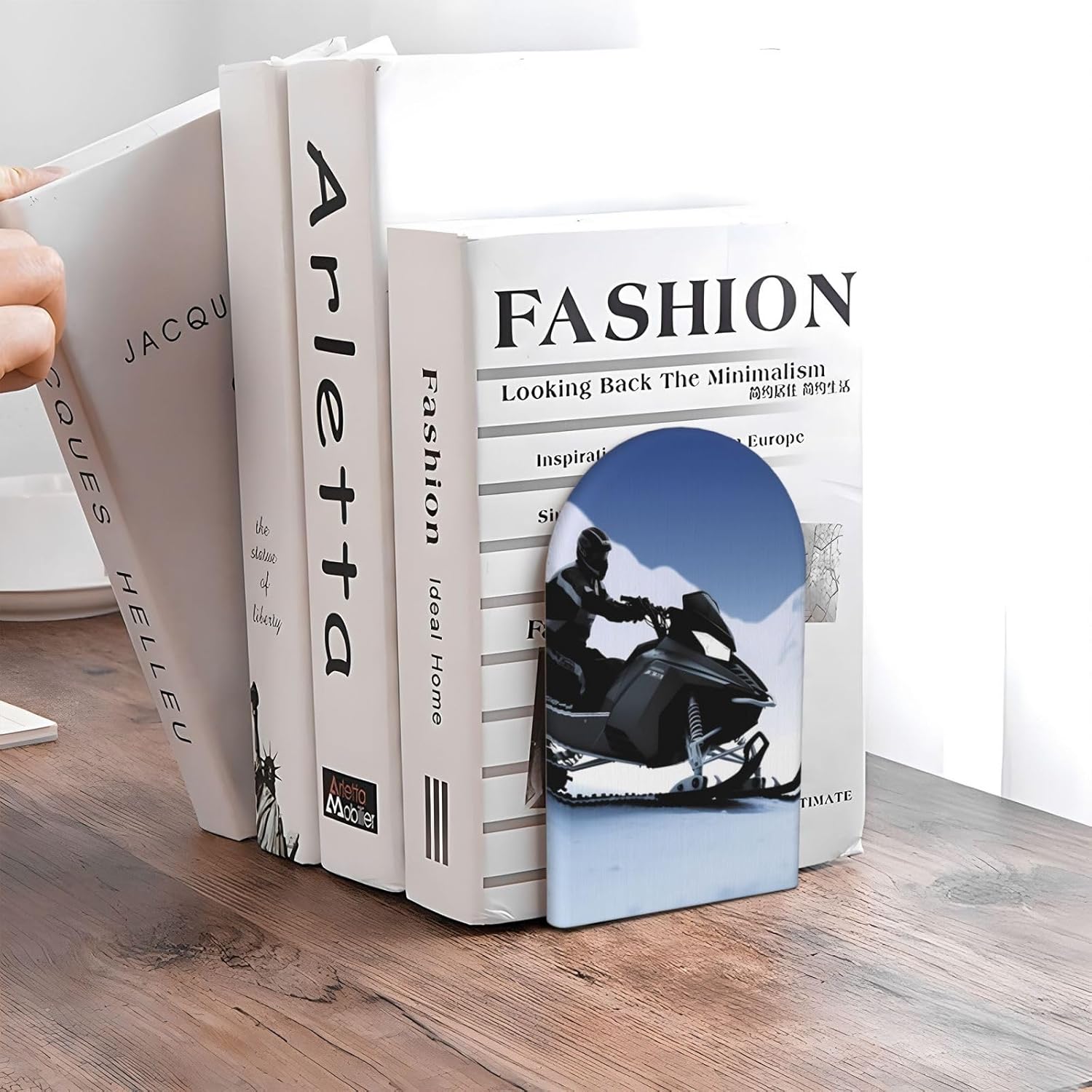 Heavy Duty Wooden Book Ends with Non-Slip Base