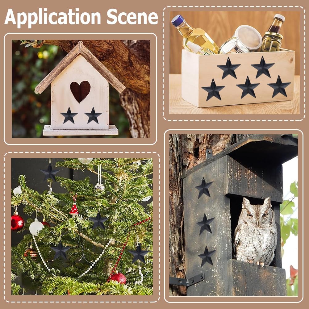 GORGECRAFT 30PCS Black Metal Star Decor Wall Hanging