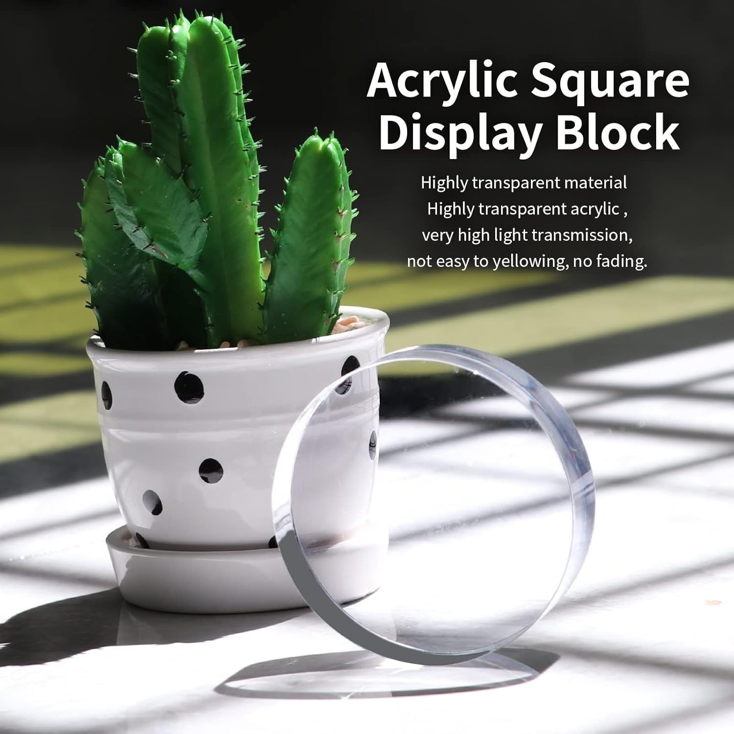 Hewomate Acrylic Display Block 2 Piece 3x3x1 Inch
