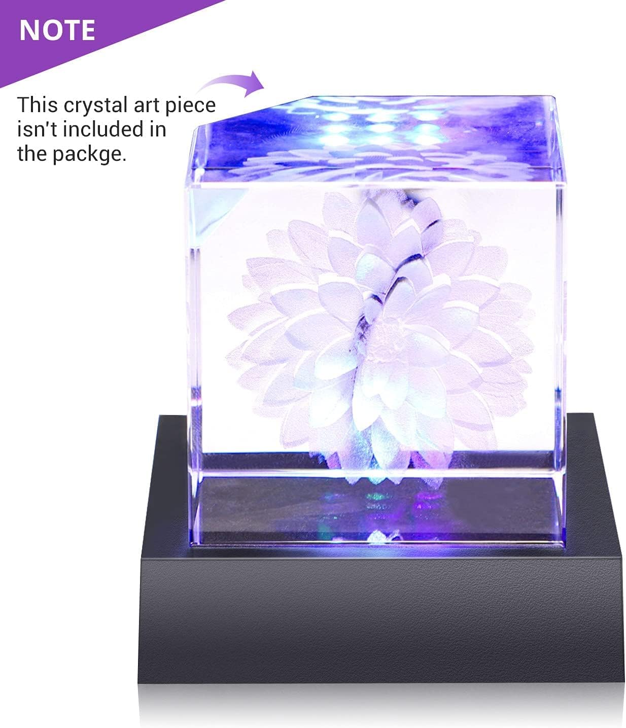 Facmogu 9 LED Light Base for Crystal 3D Glass Art