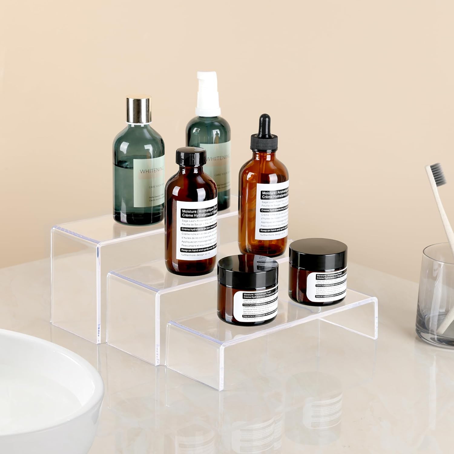 ANDGOO Clear Acrylic Display Risers 6 Pcs Set