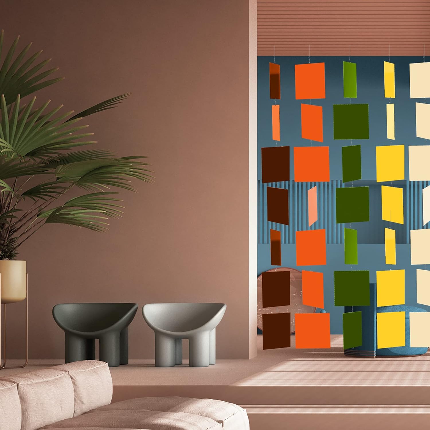 1970 Retro Style MODcast Hanging Mobile Room Divider