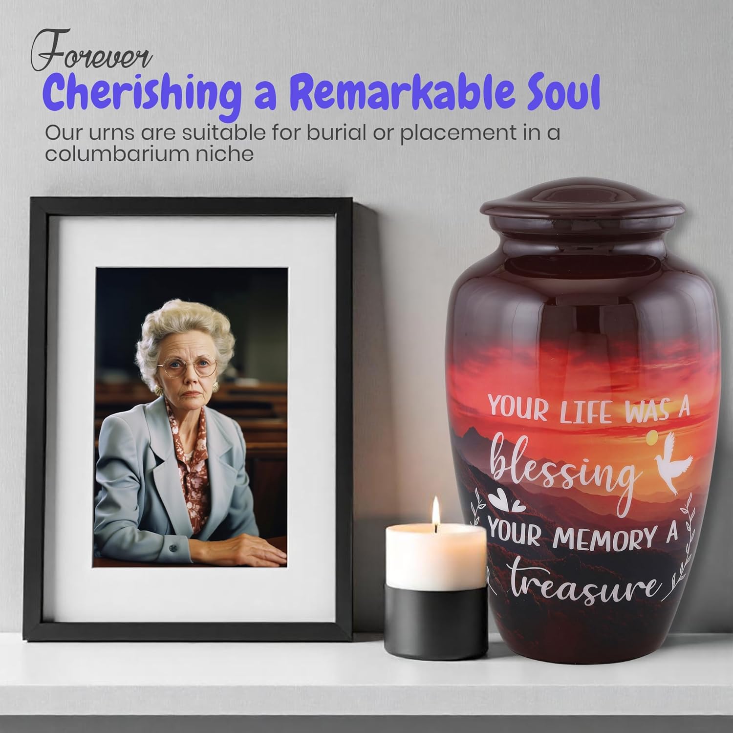 Handcrafted Cremation Urn for Adult Human Ashes 200 cu in Capacity