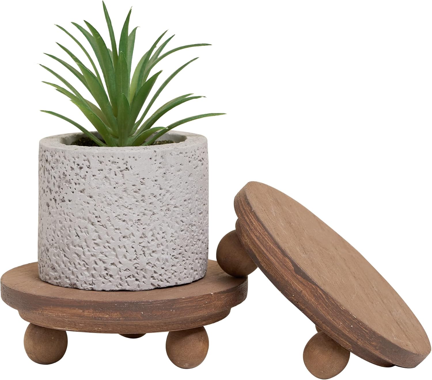 Defined Deco Mini Wood Risers 2 Pack 4 Inch Round