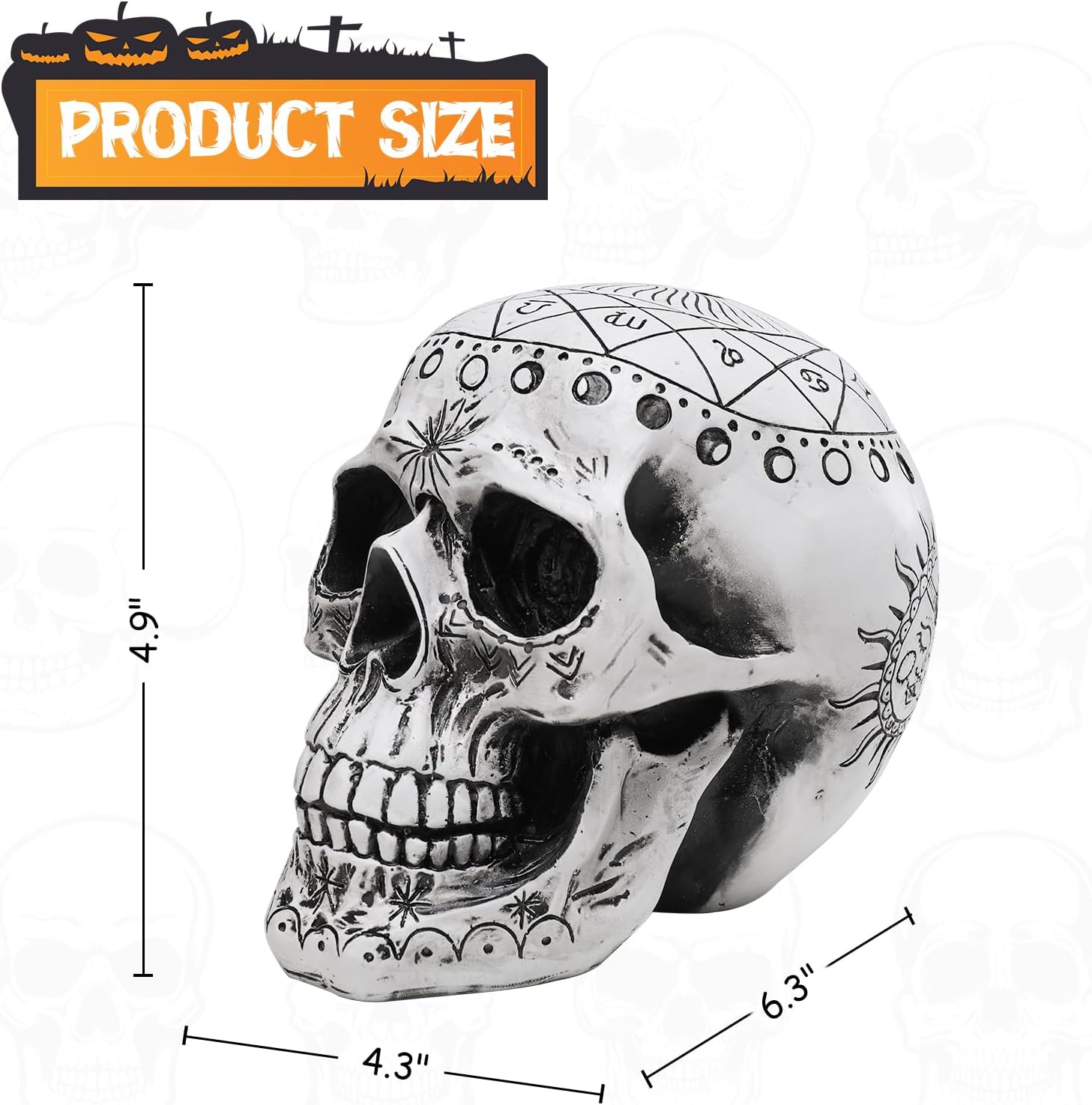 WONDER GARDEN Halloween Skull Decor Head