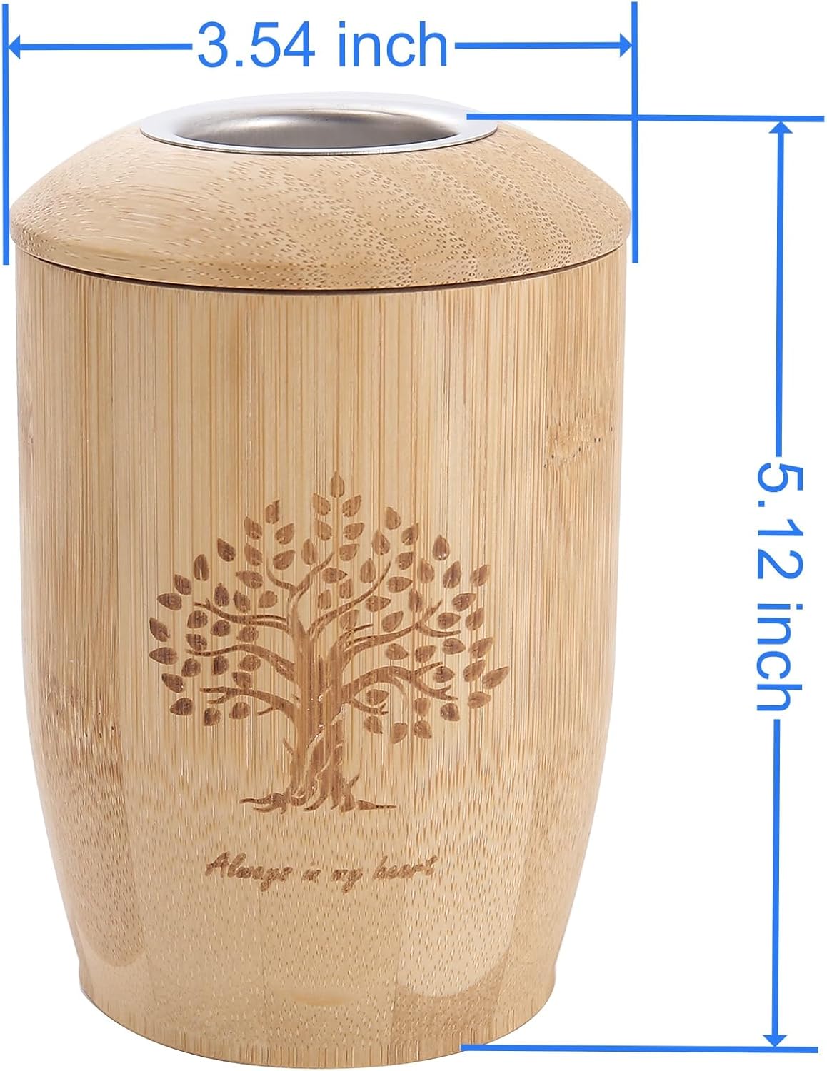 Bamboo Cremation Urn with Candle Holder