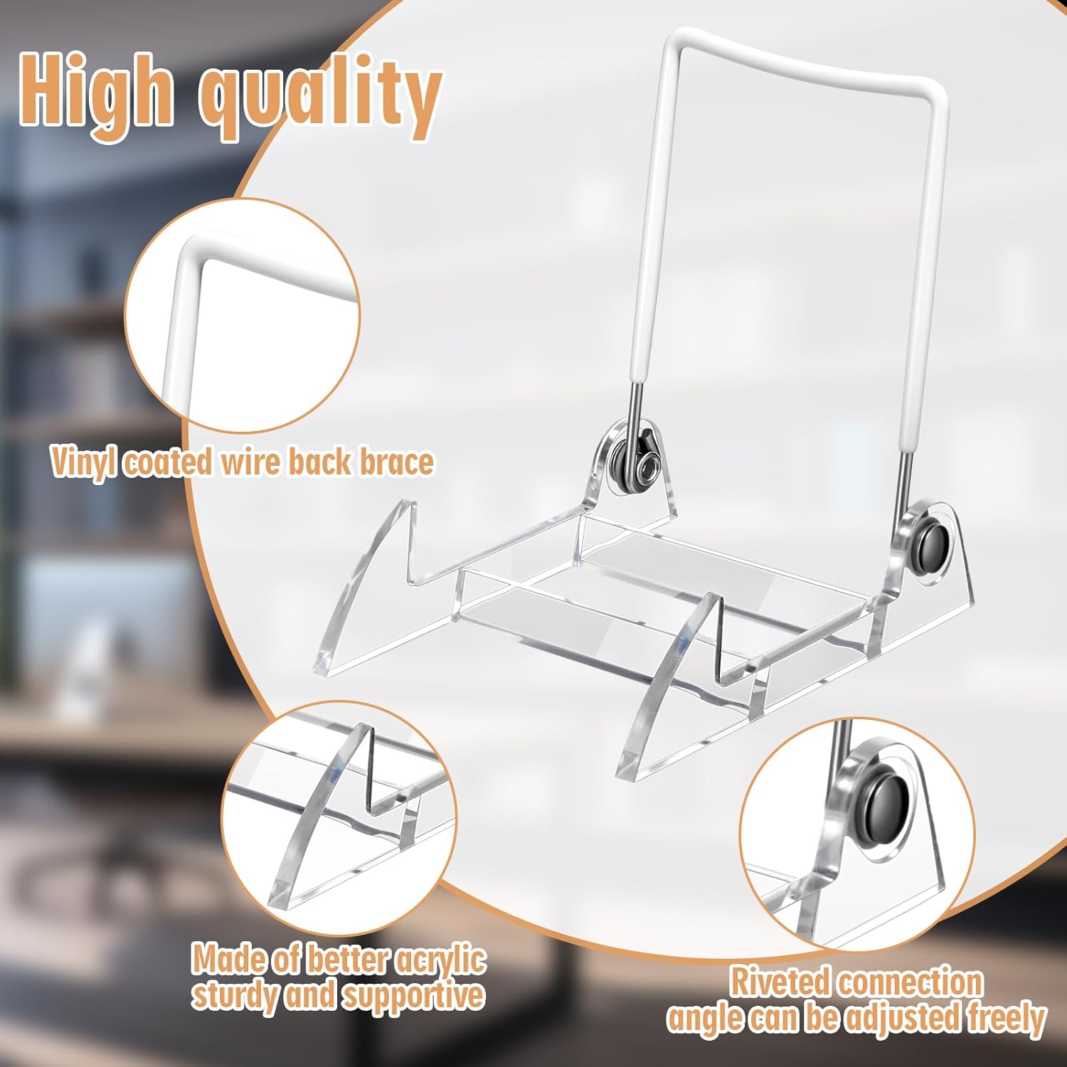 12 Pcs Adjustable Acrylic Easel Display Stand