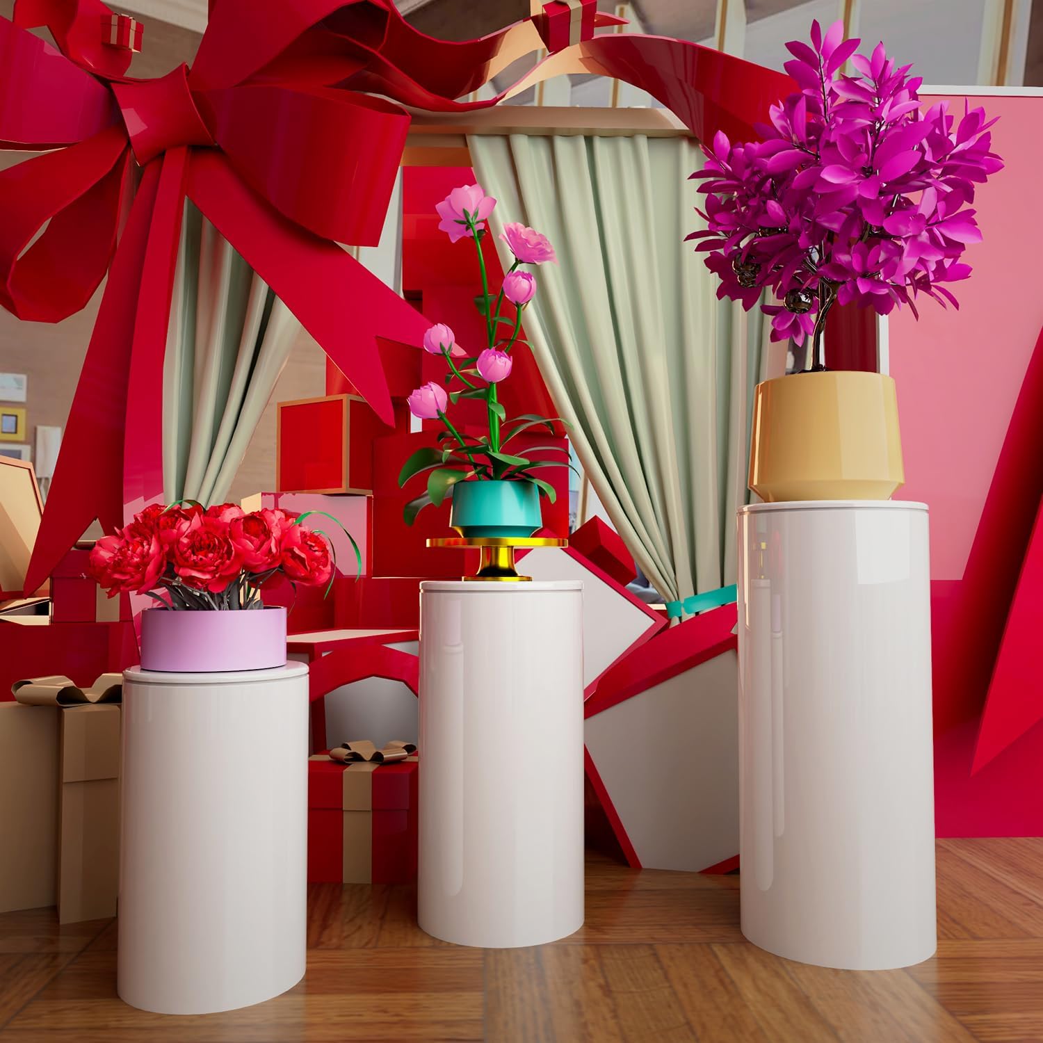 Cylinder Stand for Party Wedding Birthday Decor 3pcs