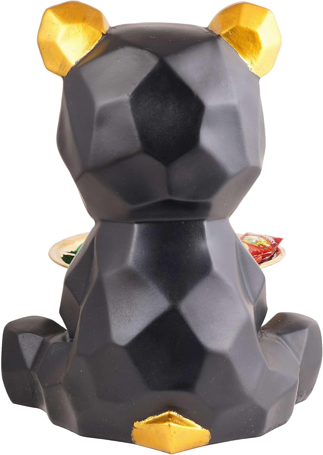 Resin Cool Dog Sculpture with Plate for Home Decor