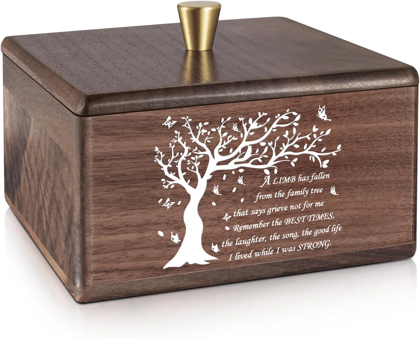 XIUDA Handmade Walnut Cremation Urns for Human Ashes Tree of Life