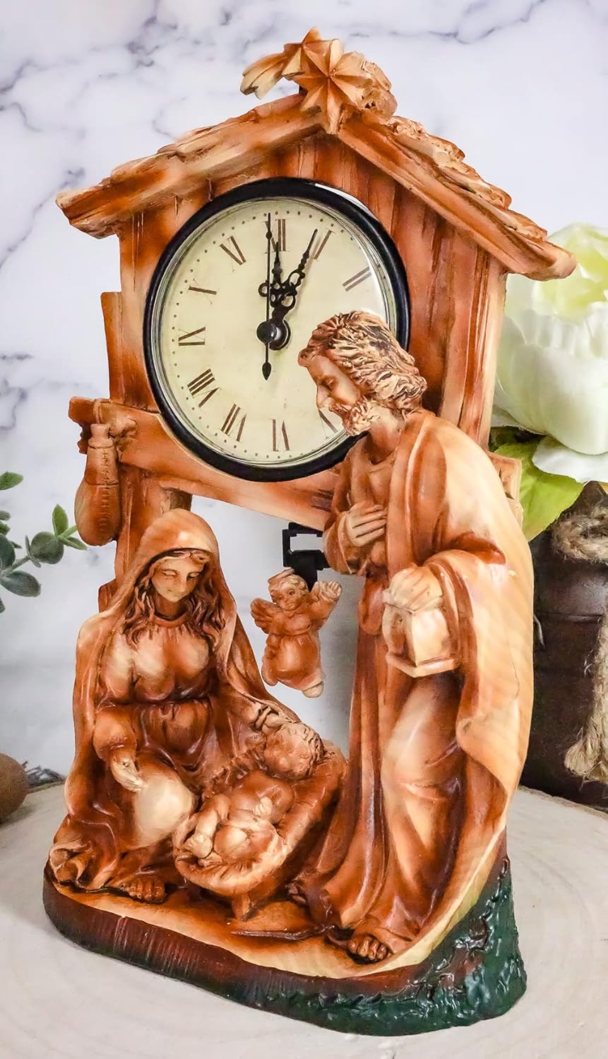 Ebros Gift Holy Family Nativity Desk Clock