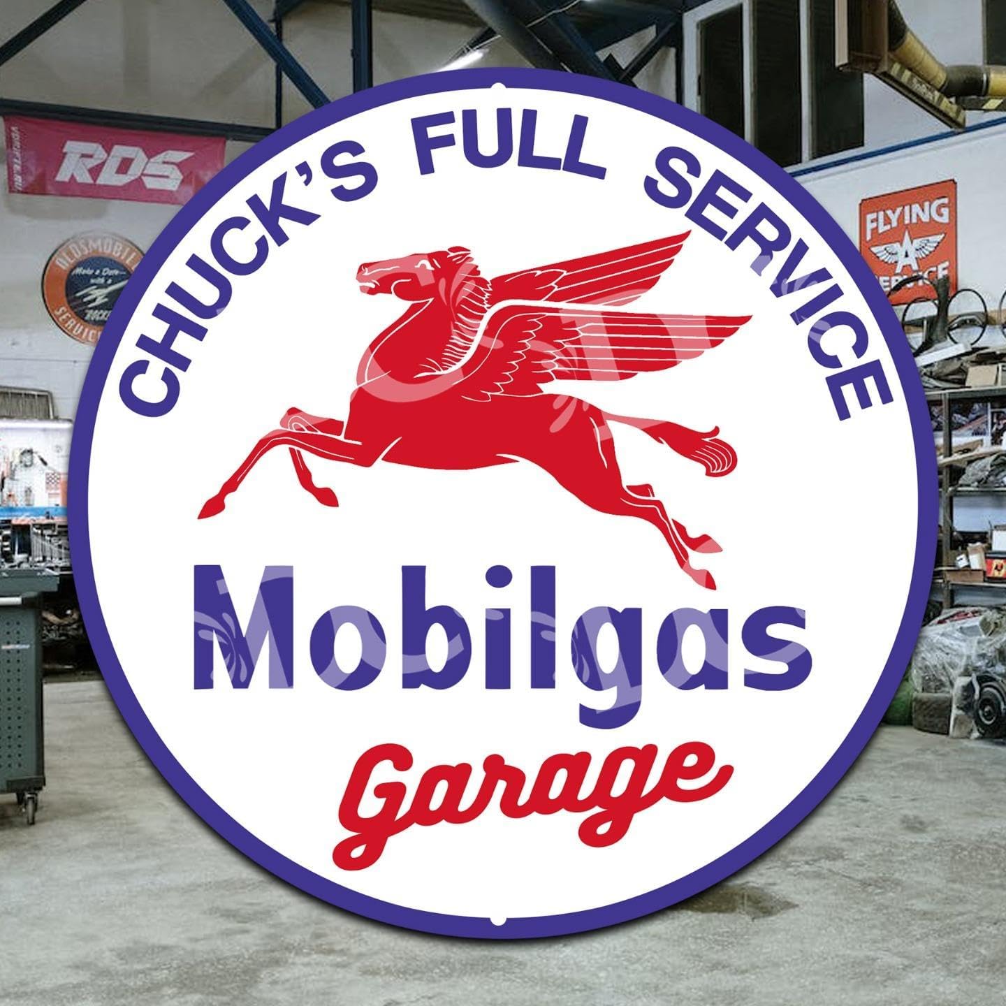 Decorative Concepts Mobile Gas Station Personalized Metal Wall Sign