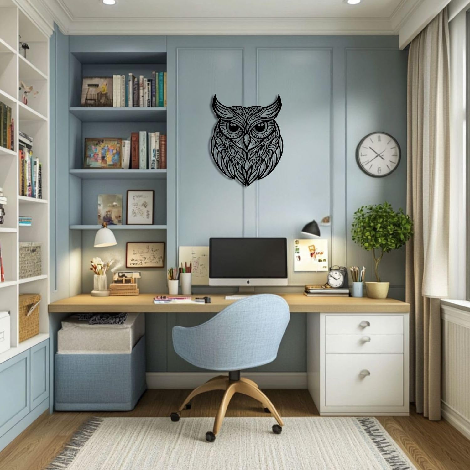 Flewfar Metal Wall Art Owl Sculpture