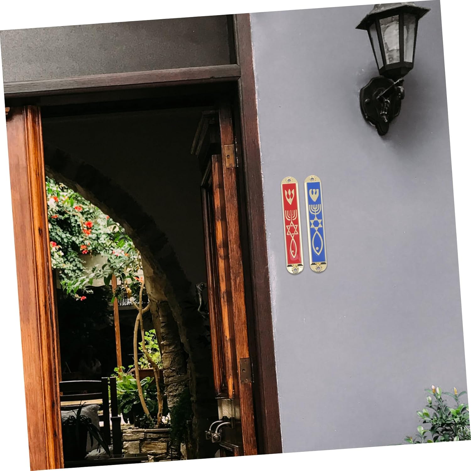 Wakauto 4pcs Retro Mezuzah Cases Decorative Gatepost Gifts
