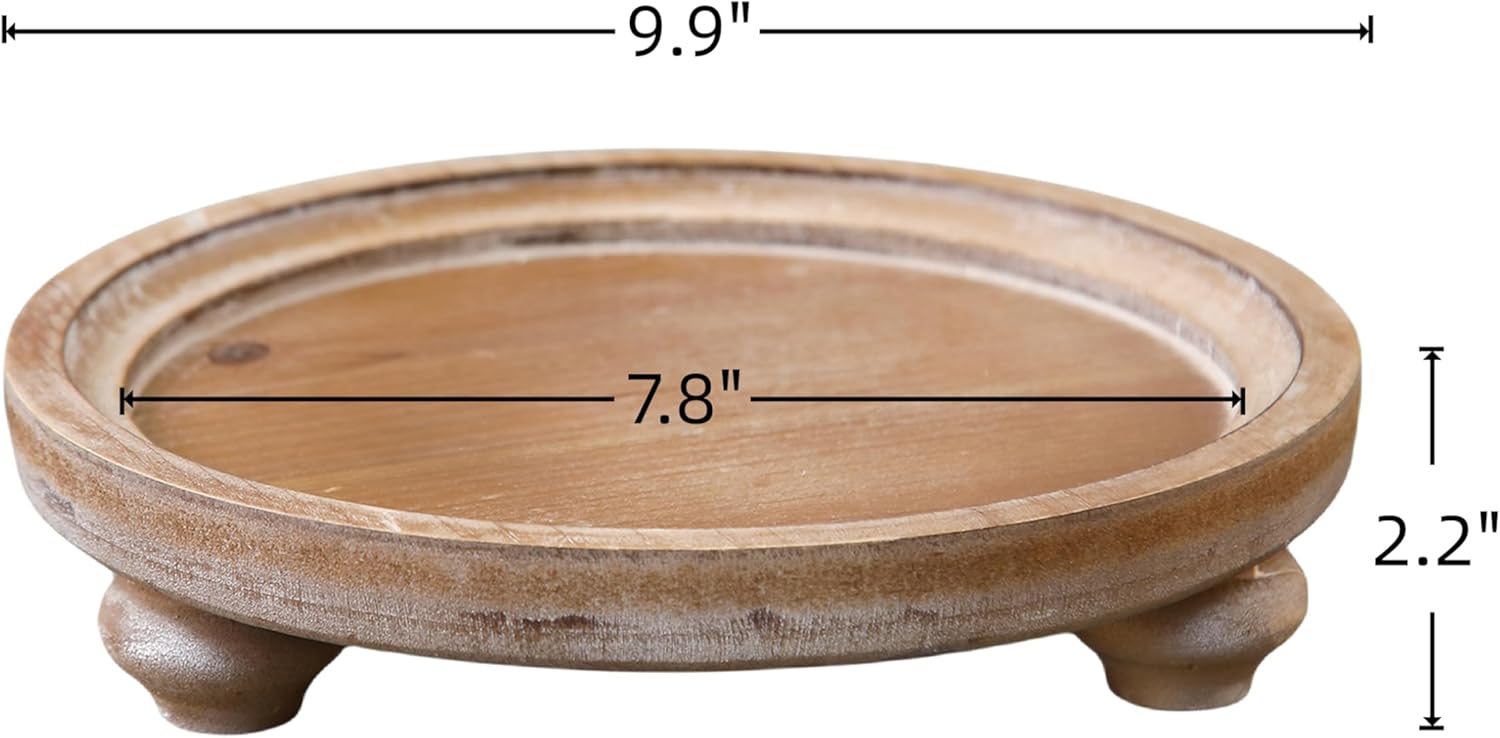 SOFE 10 Inch Round Wooden Serving Tray