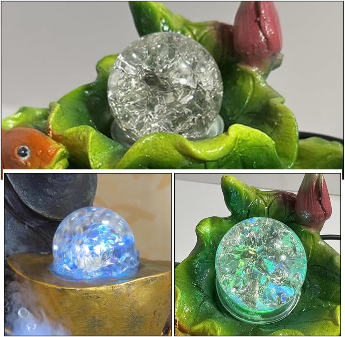 Healifty Crystal Ball Fountain Decoration with Stand