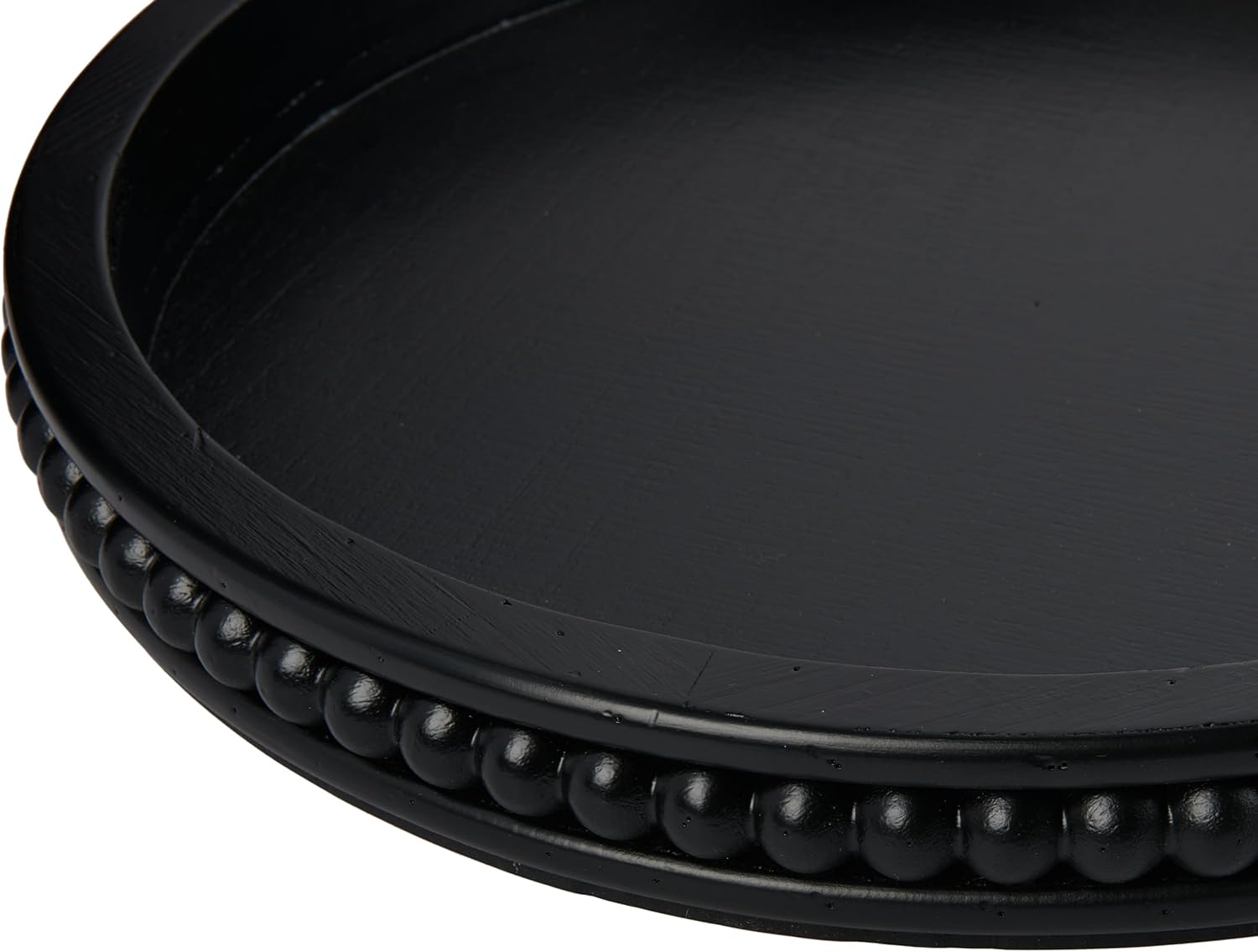 Creative Co-Op Decorative Wood Tray with Hobnail Edge Black