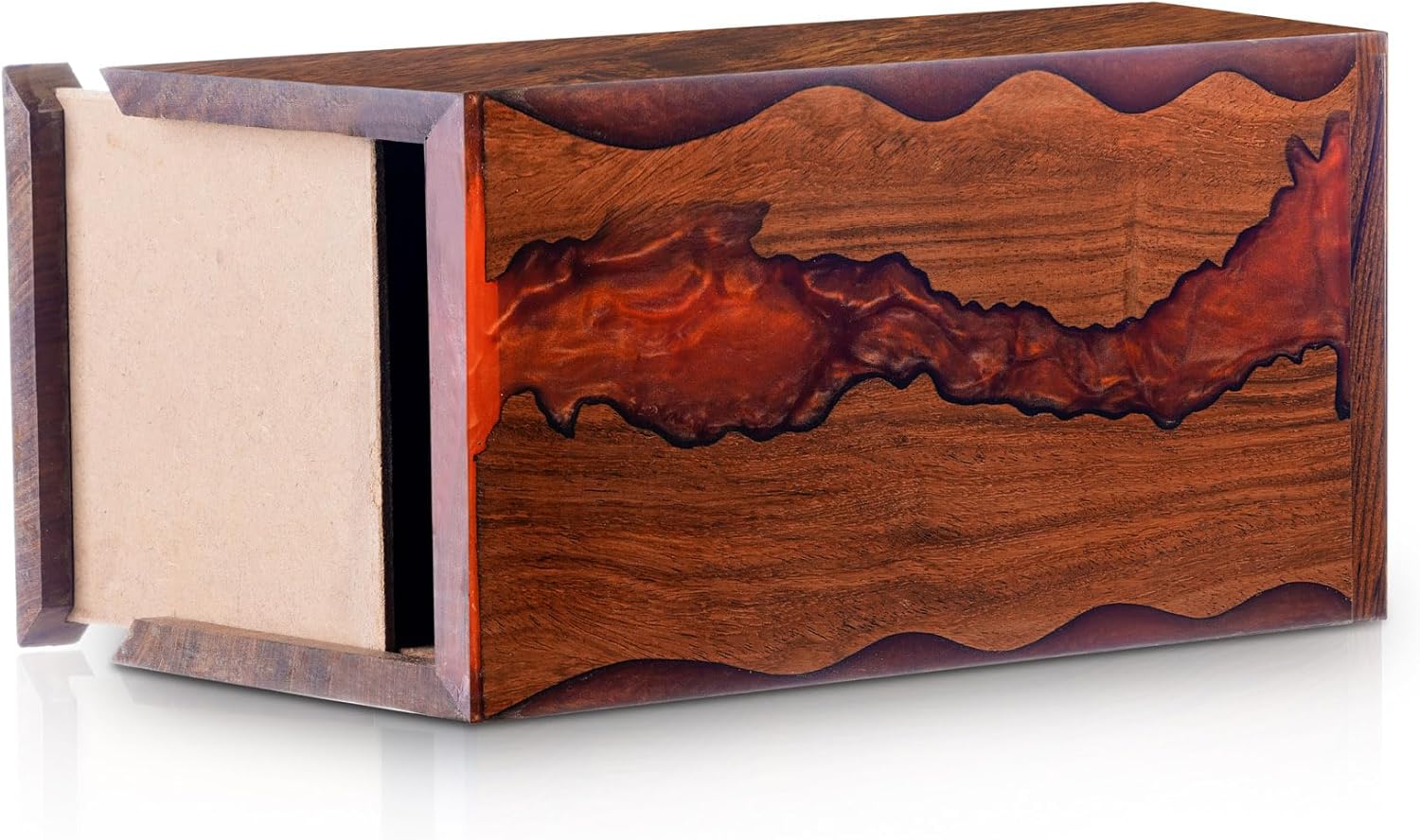 Rosewood Resin Urn Box for Human Ashes