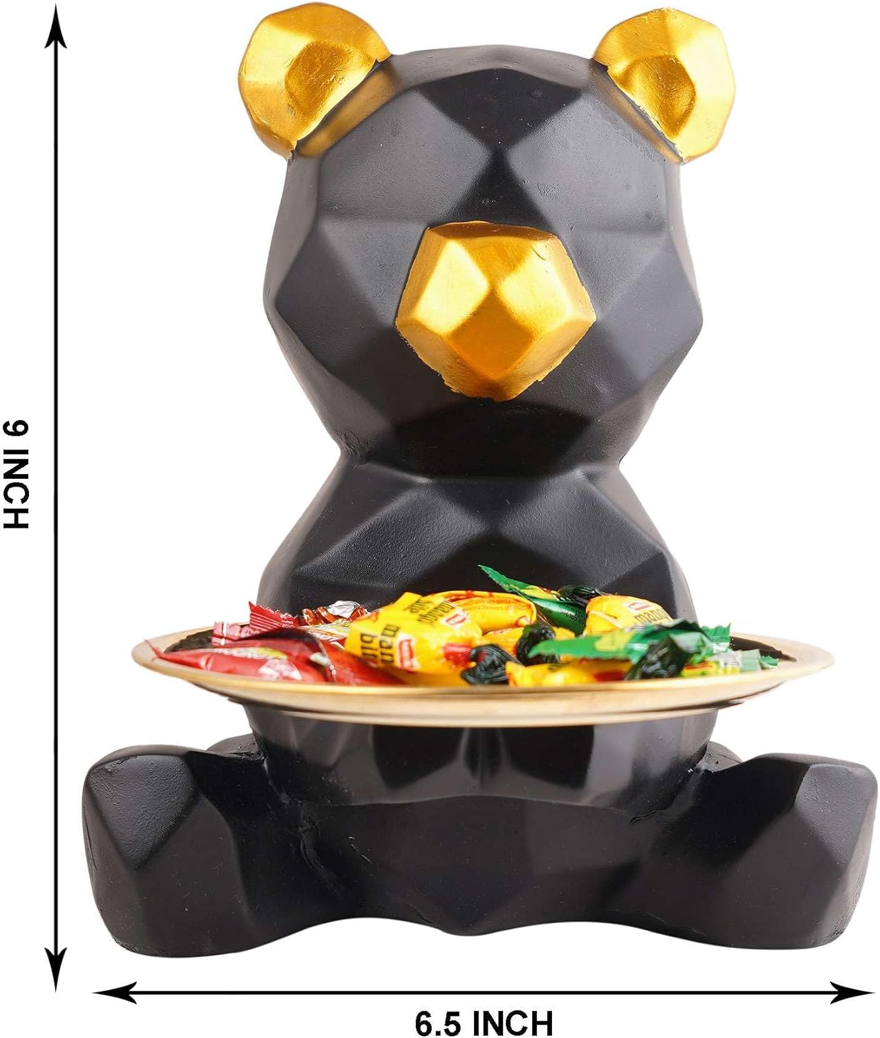 Resin Cool Dog Sculpture with Plate for Home Decor