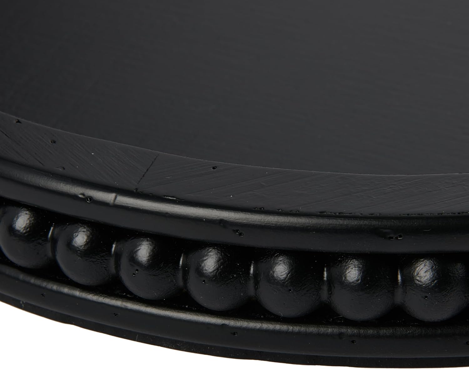 Creative Co-Op Decorative Wood Tray with Hobnail Edge Black