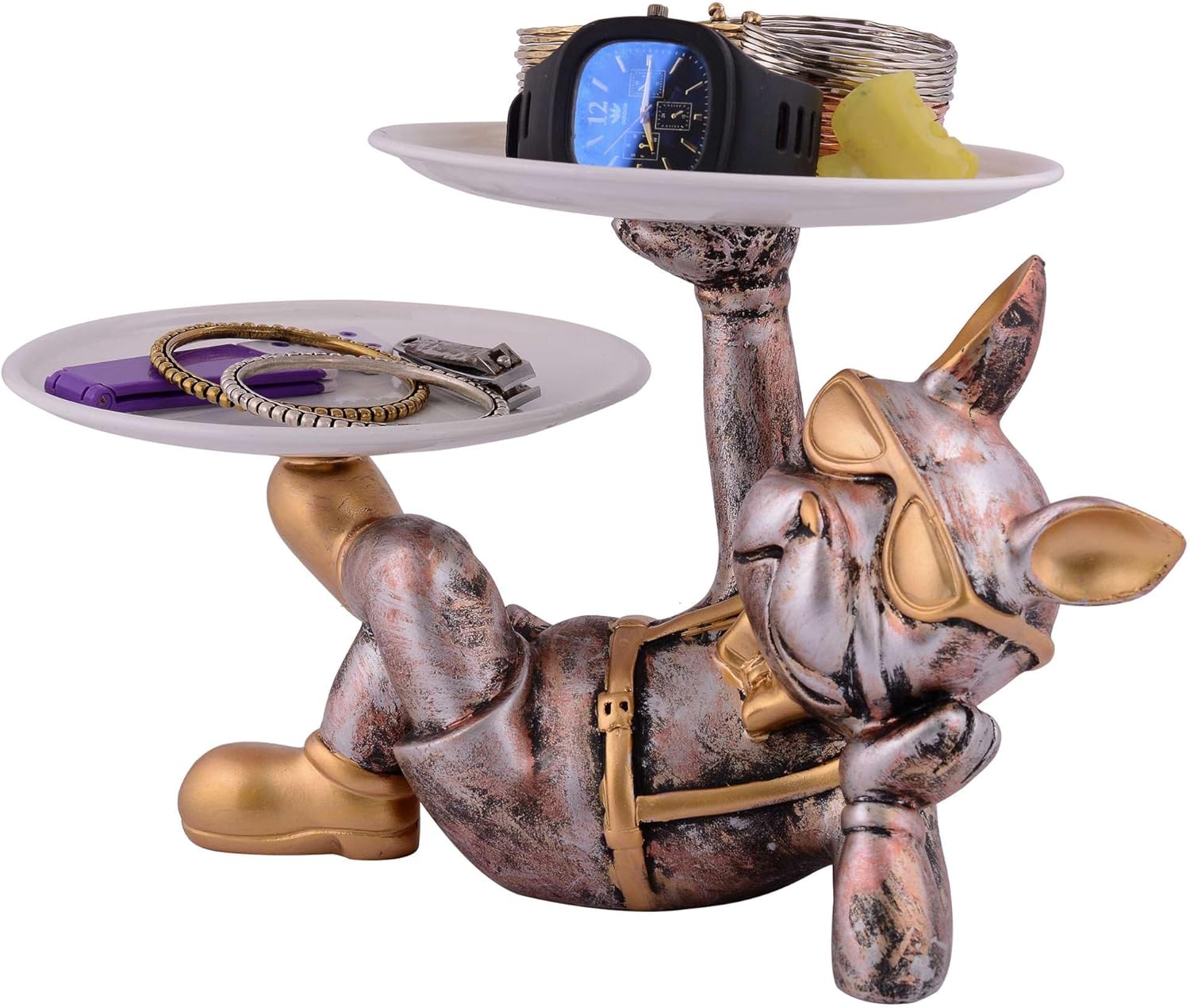 Cool Dog Showpiece with Plate for Home Decor 1