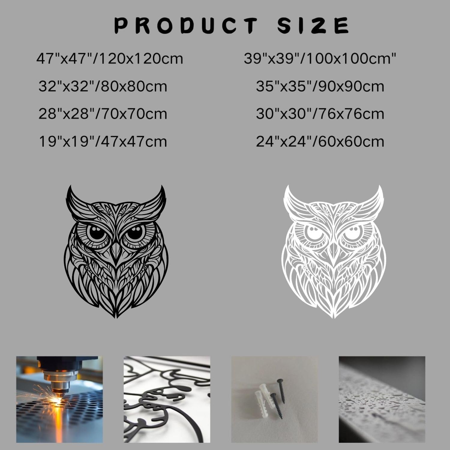 Flewfar Metal Wall Art Owl Sculpture