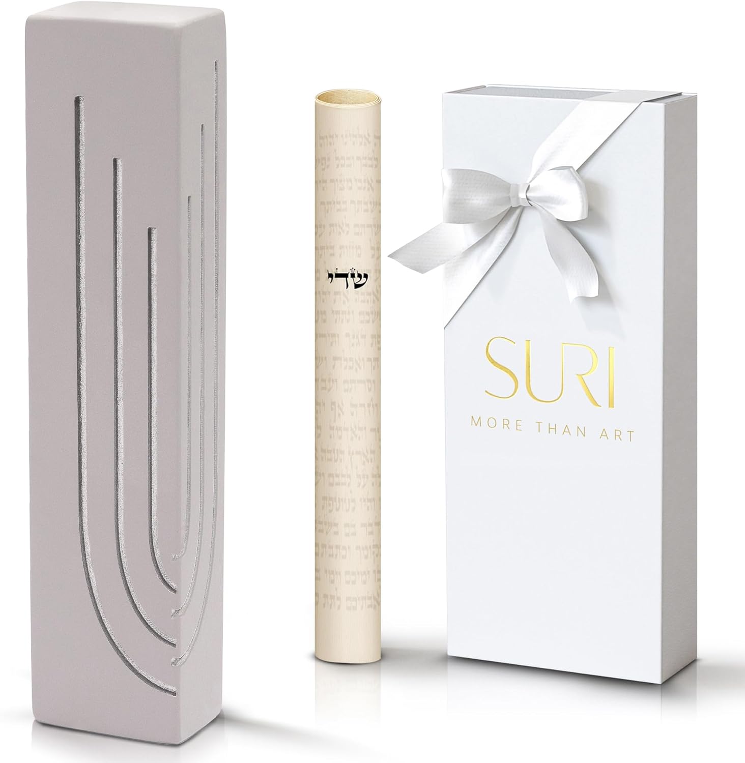 Chic Urban Mezuzah Door Ornament Concrete Base with Gray Shin