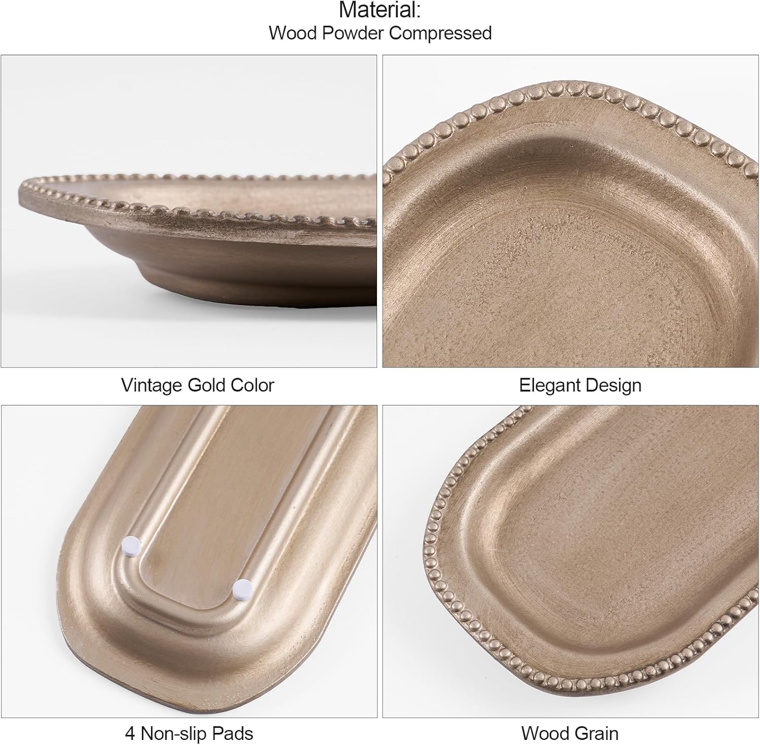 Wooden Decorative Tray Oval Boho Coffee Table Decor