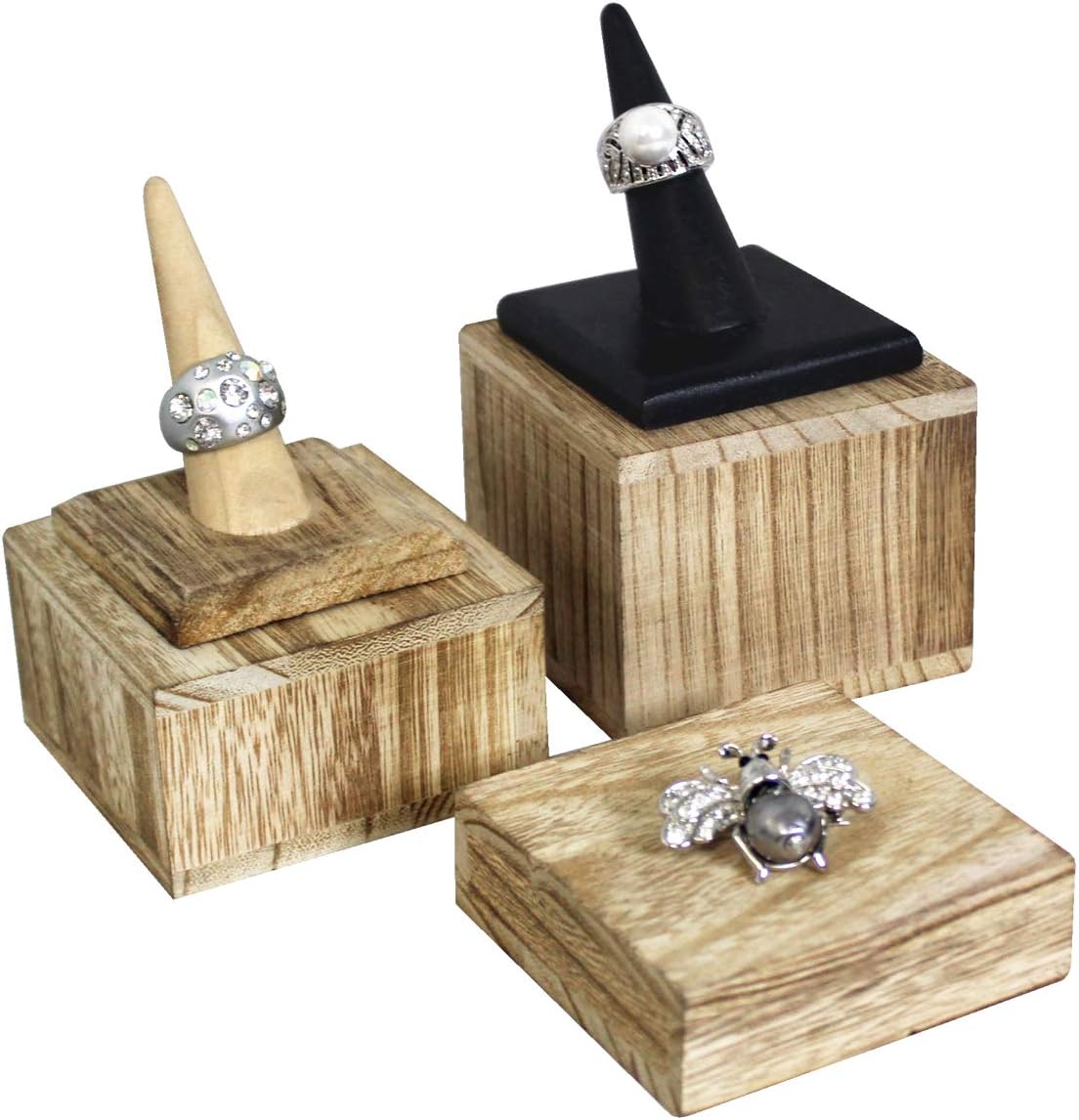 MOOCA Customizable Wooden Risers Set 3 Height Options Oak
