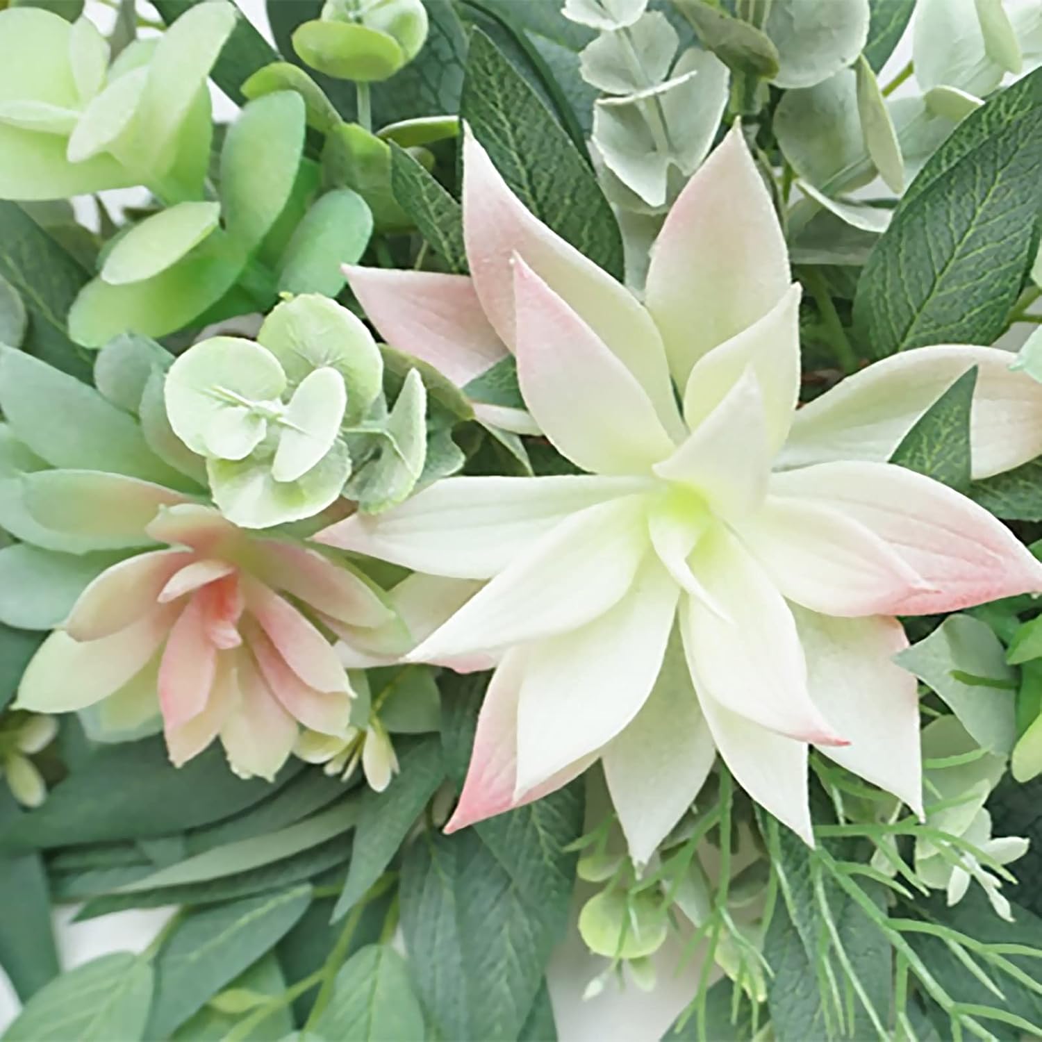28inch Artificial Succulent Swag Decor with Eucalyptus and Greenery