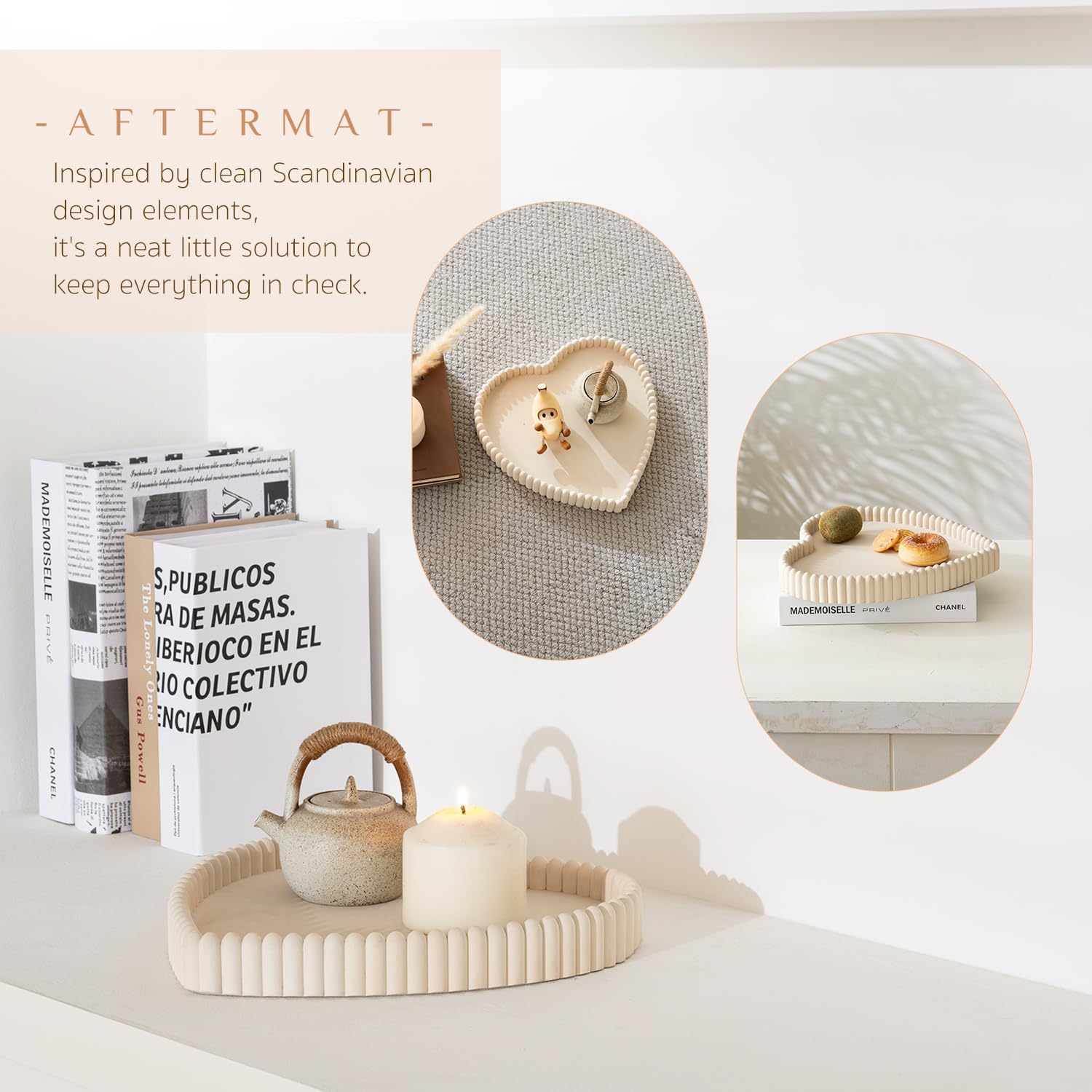 Aftermat Heart Shaped Concrete Coffee Table Tray