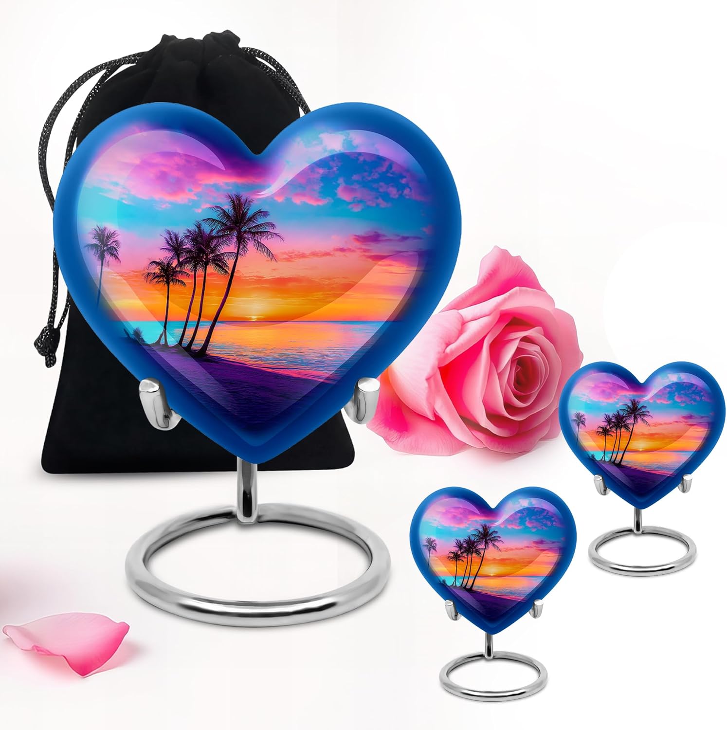 Beach Sunset Cremation Urns Combo - 10 Inch 3 Inch
