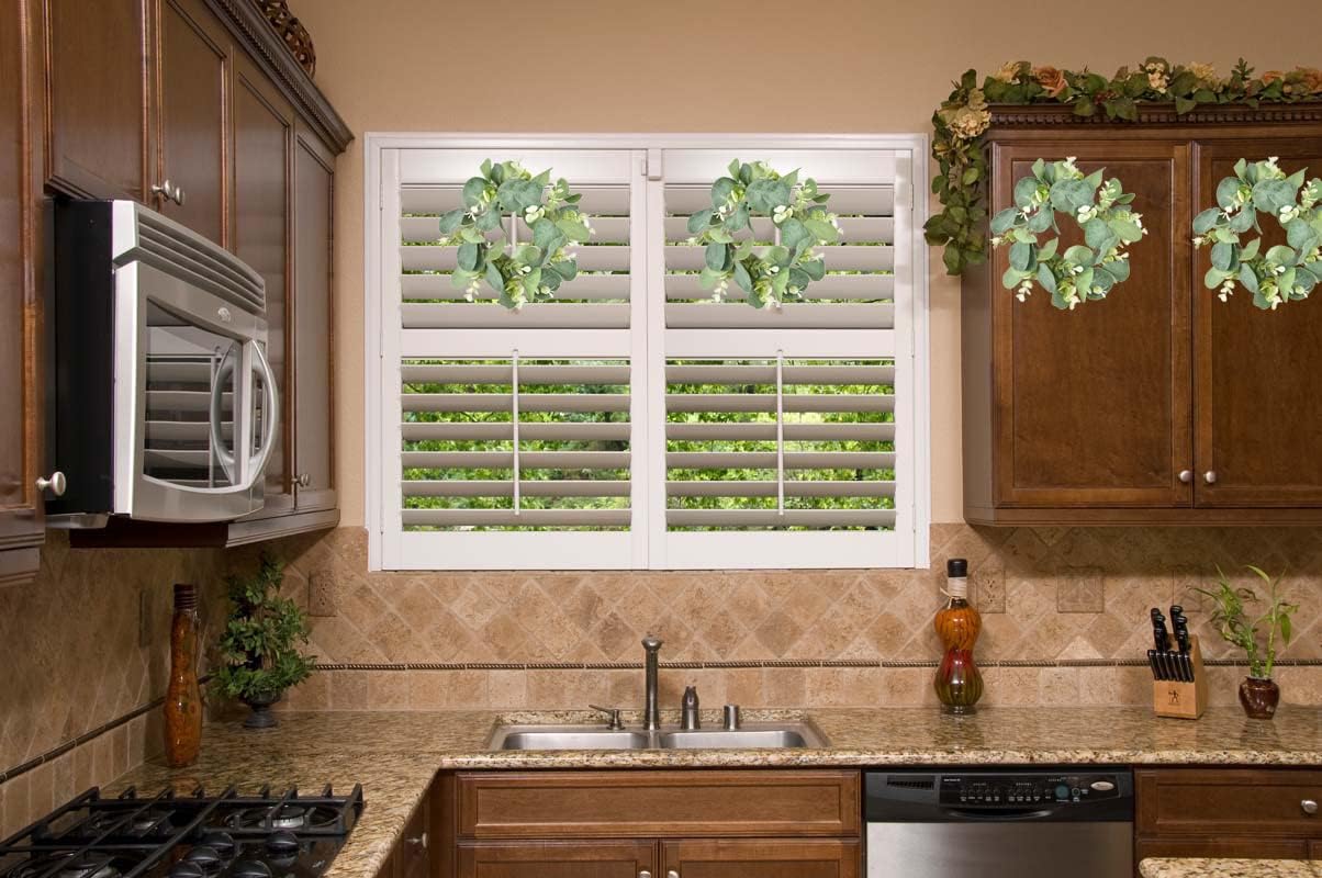 LSKYTOP 9 Inch Eucalyptus Wreath for Kitchen Decor