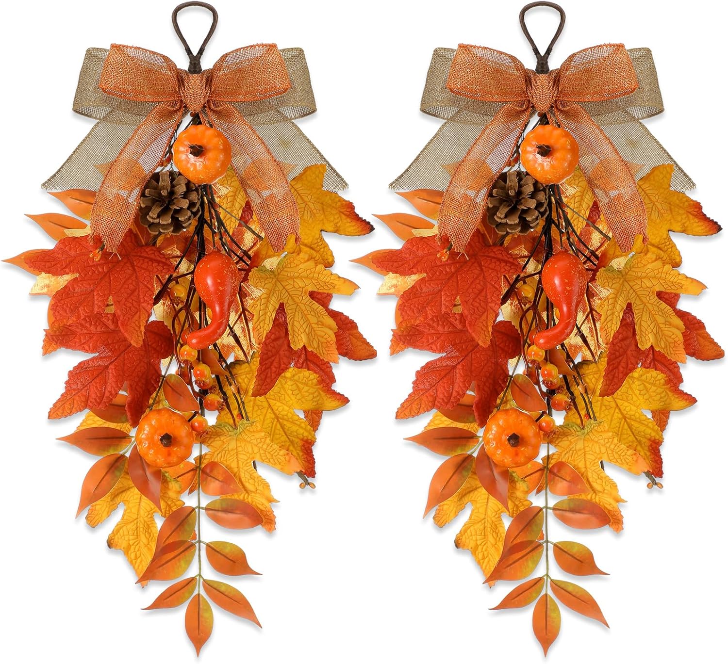 Shihanee 2 Pack Teardrop Fall Swags 20 Inch Artificial Decor