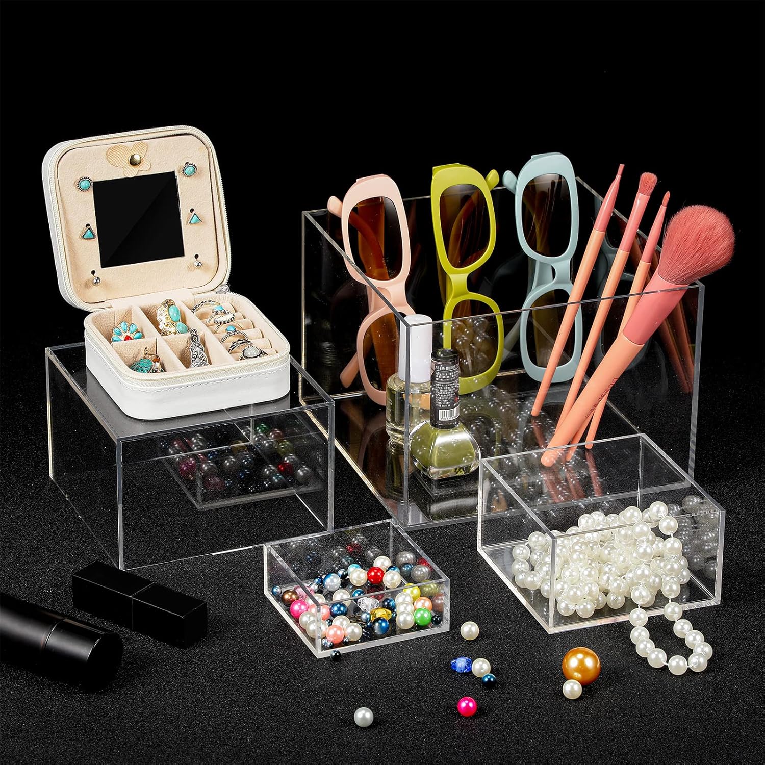 Geelin 6 Pack Clear Acrylic Cube Risers Display Stands