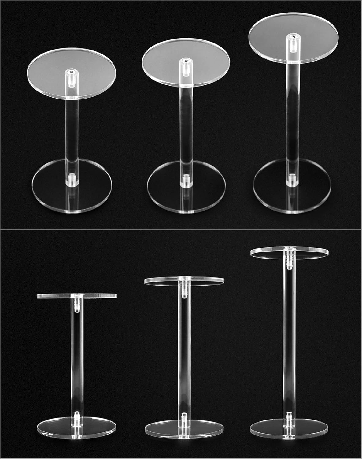 QWORK Round Acrylic Display Stand 2 Sets