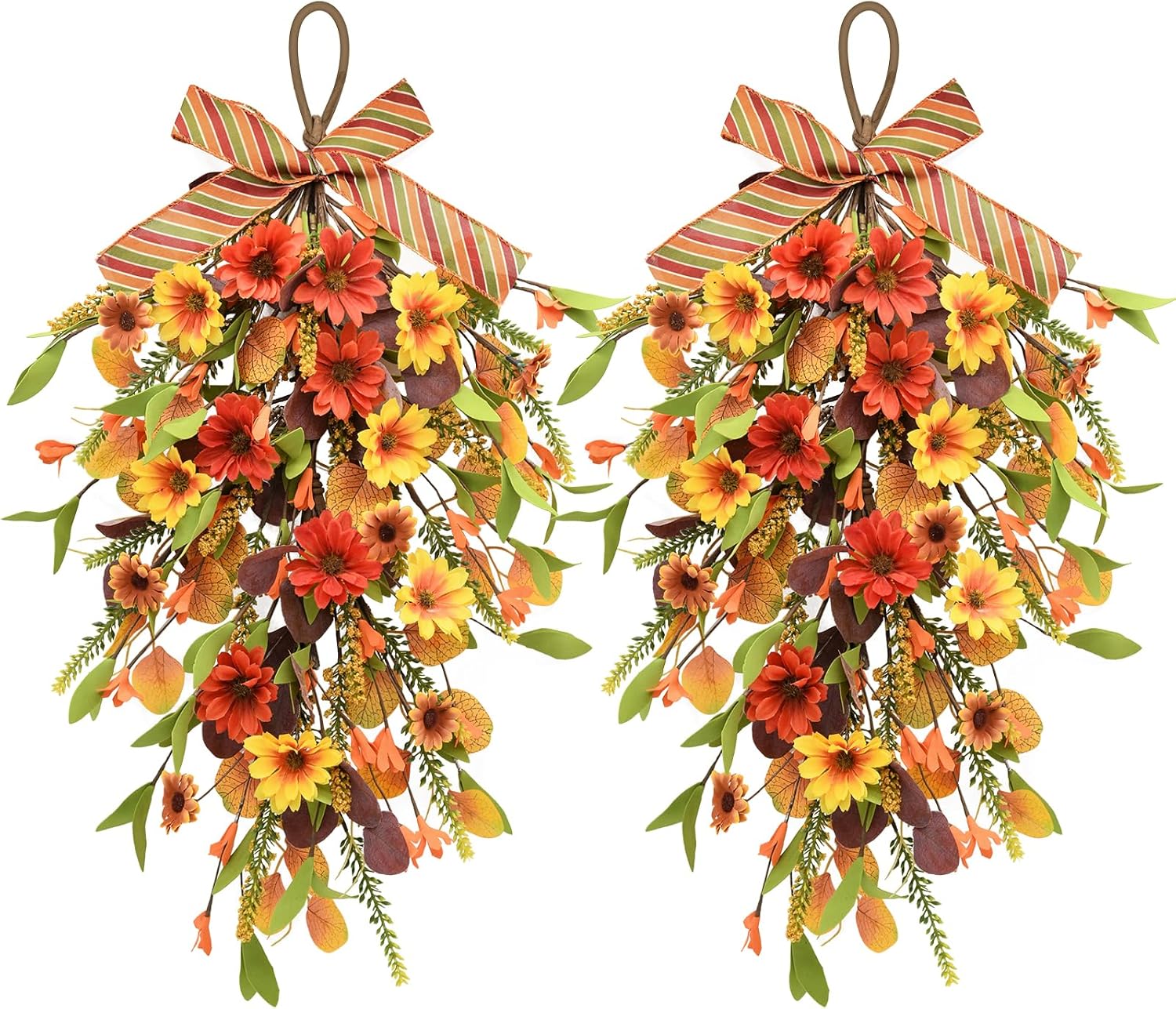 Fall Sunflower Swag Decorations 2Pcs Artificial Home Decor