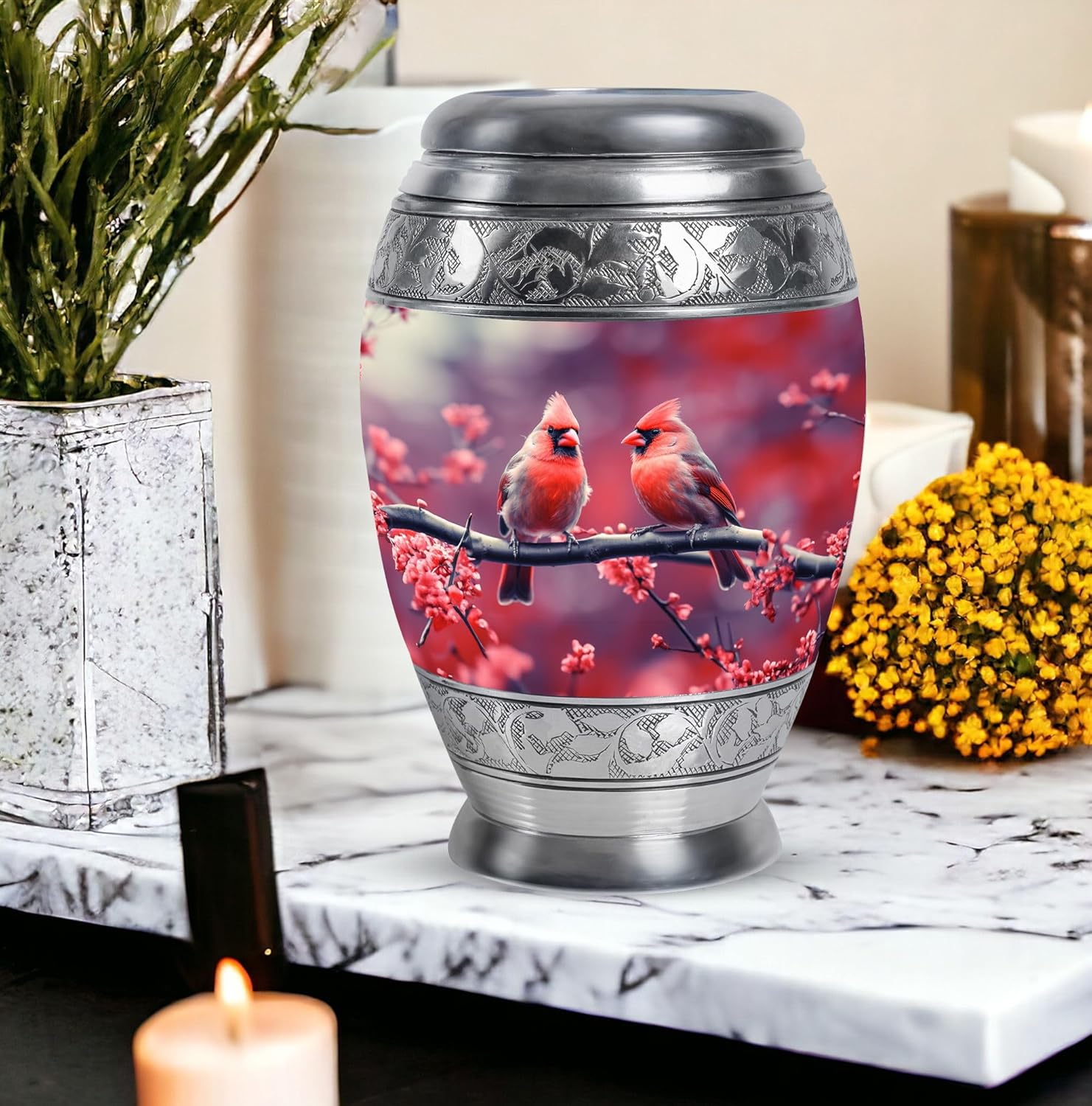 Springtime Cardinal Urns for Human Ashes