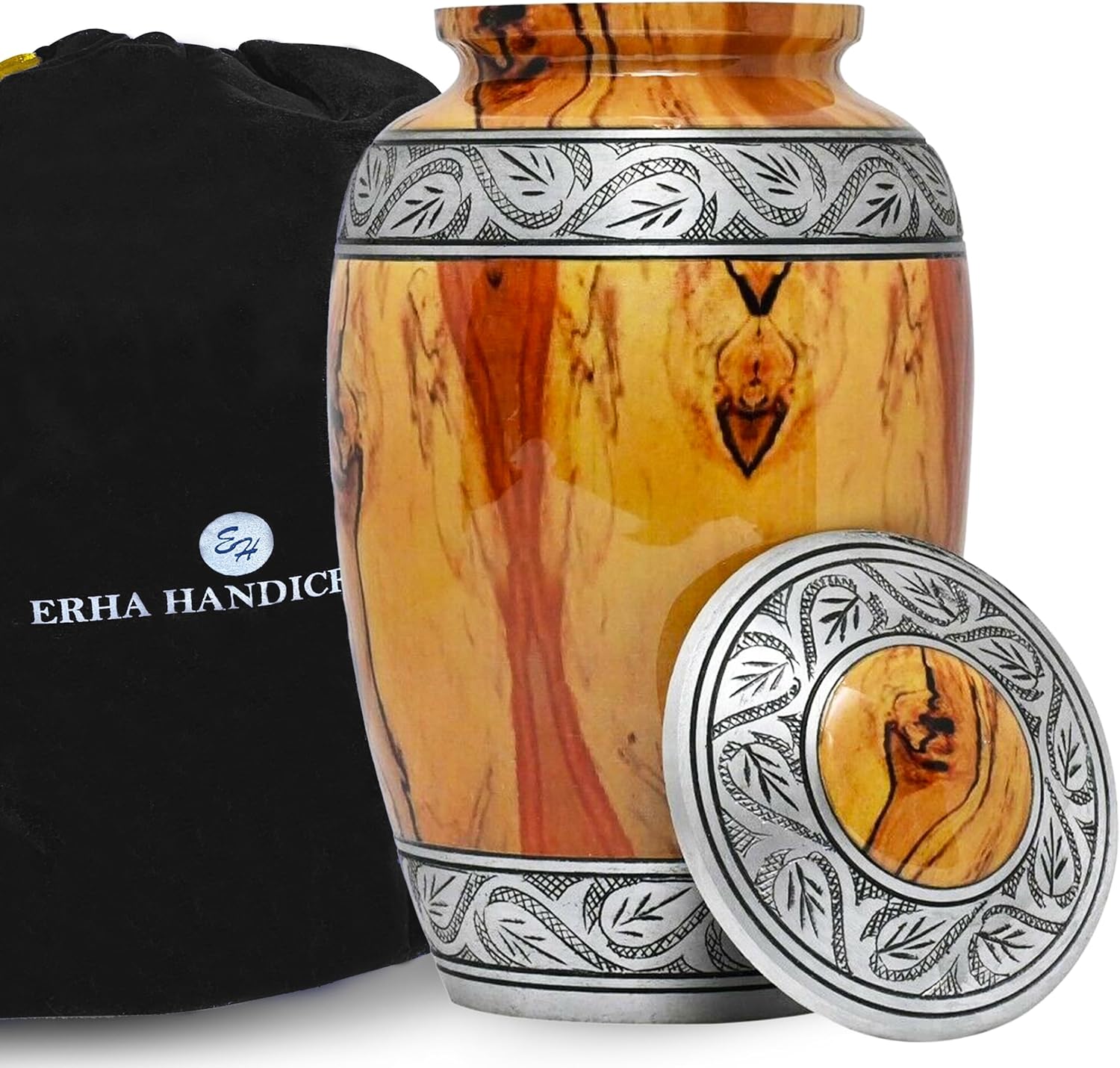 Classic Wood Finish Cremation Urn for Adult Ashes 200 Cubic Inches