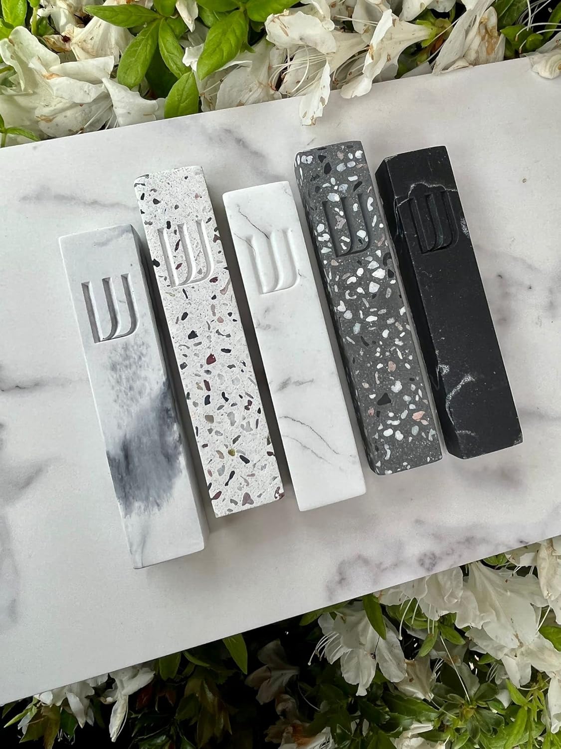 AS Modern Stone Mezuzah Case with Scroll Protection