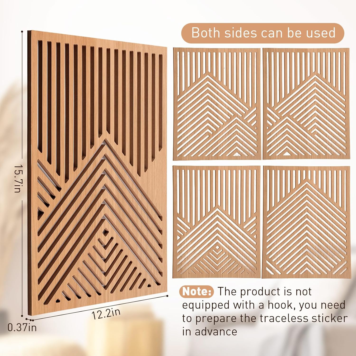Wesiti 4 Piece Wood Mountain Wall Art Decor